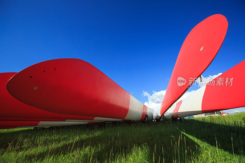 Wind turbine blades storage site 风力发电机叶片堆放场地